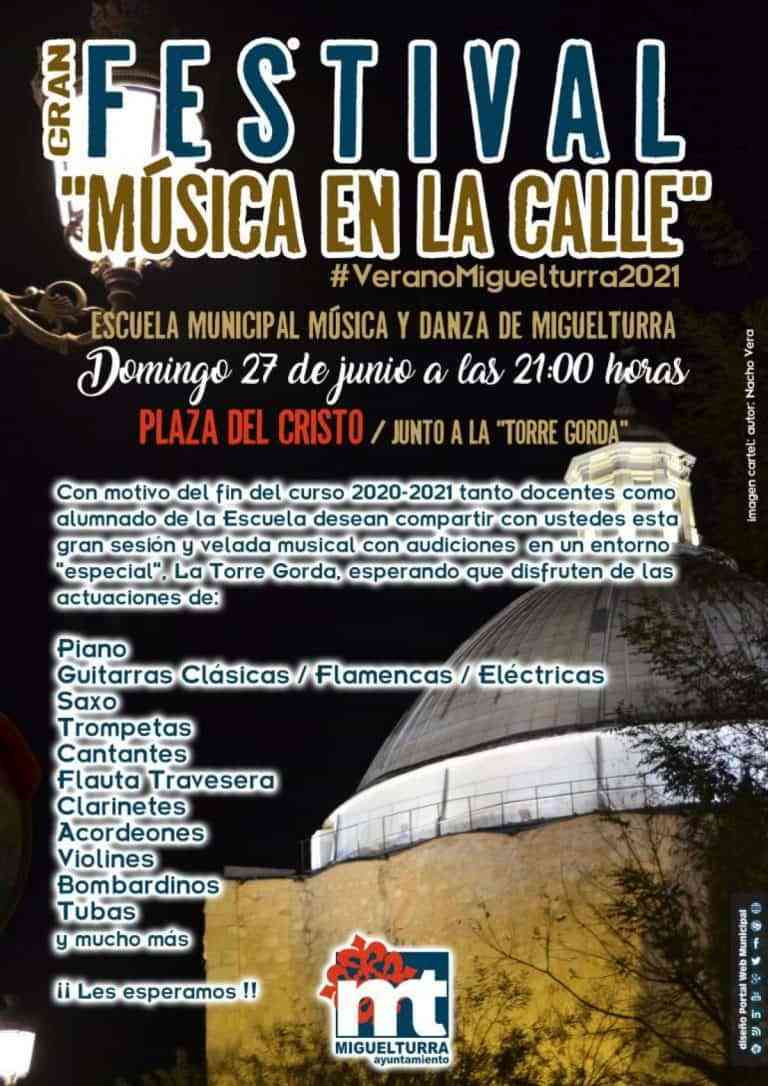 Gran Festival «Música en la calle» este domingo 27 de junio en Miguelturra