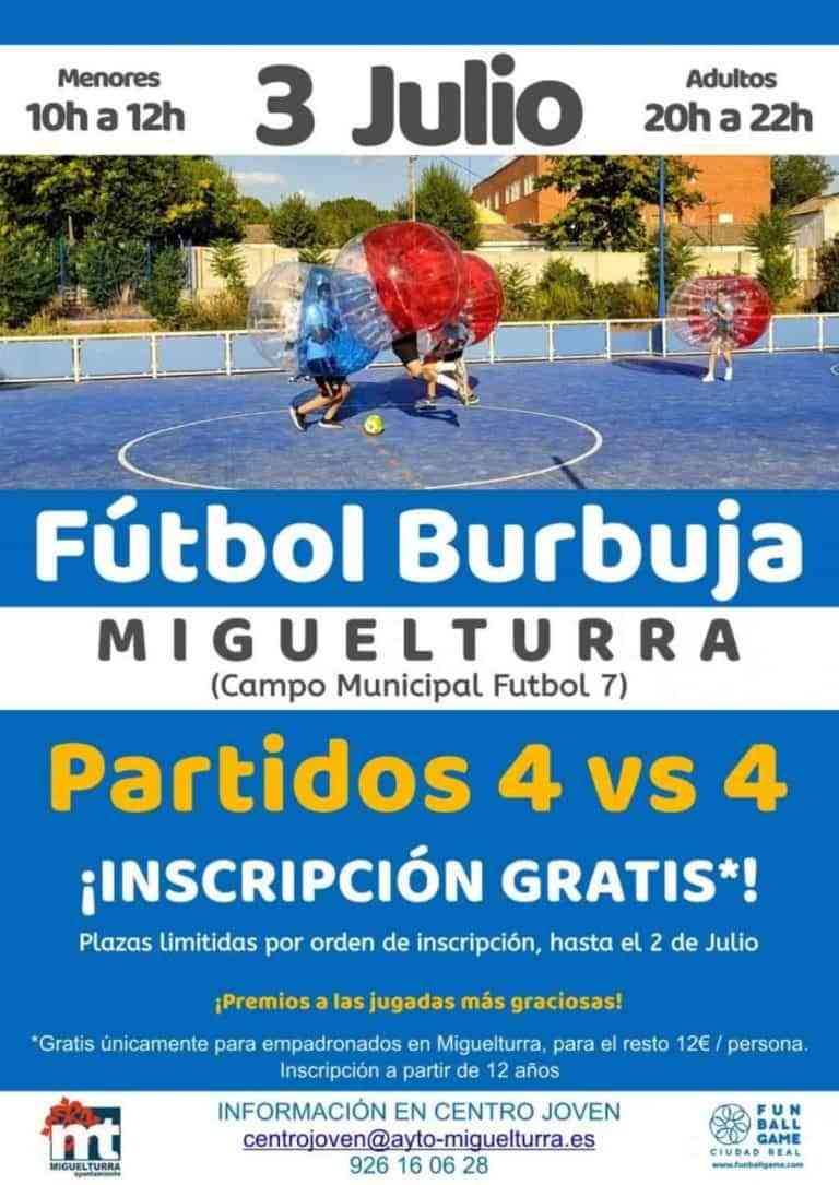 Ronda de partidos de ‘Fútbol burbuja’ este sábado 3 de julio en Miguelturra