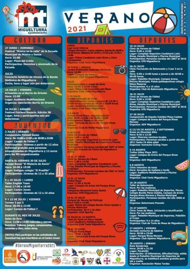 Presentada la programación conjunta de actividades para el verano 2021 en Miguelturra