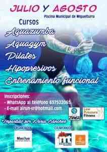 Aquagym, Aquazumba, pilates y entrenamiento funcional en la piscina municipal de Miguelturra