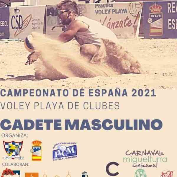 Campeonato de España de Vóley Playa cadete masculino 2021 en la modalidad de clubes del 27 al 30 de julio