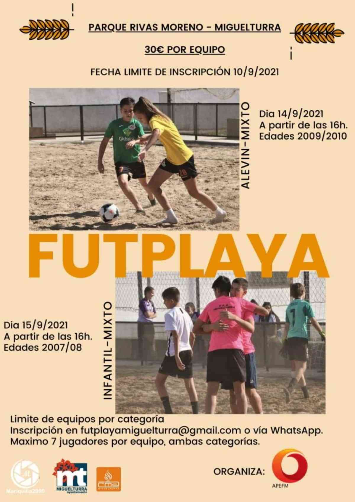 Futplaya este 14 y 15 de septiembre en los campos de arena del parque Rivas Moreno de Miguelturra