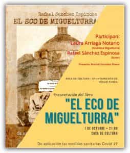 Presentarán el libro “El eco de Miguelturra” de Rafael Sánchez Espinosa el 1 de octubre en la Casa de Cultura