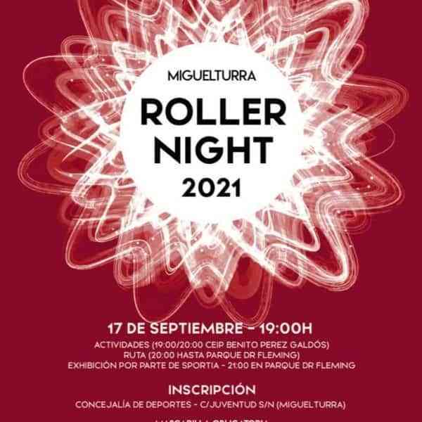 Ruta nocturna sobre patines «Roller night» gratuita el 17 de septiembre a las 19:00 horas en Miguelturra