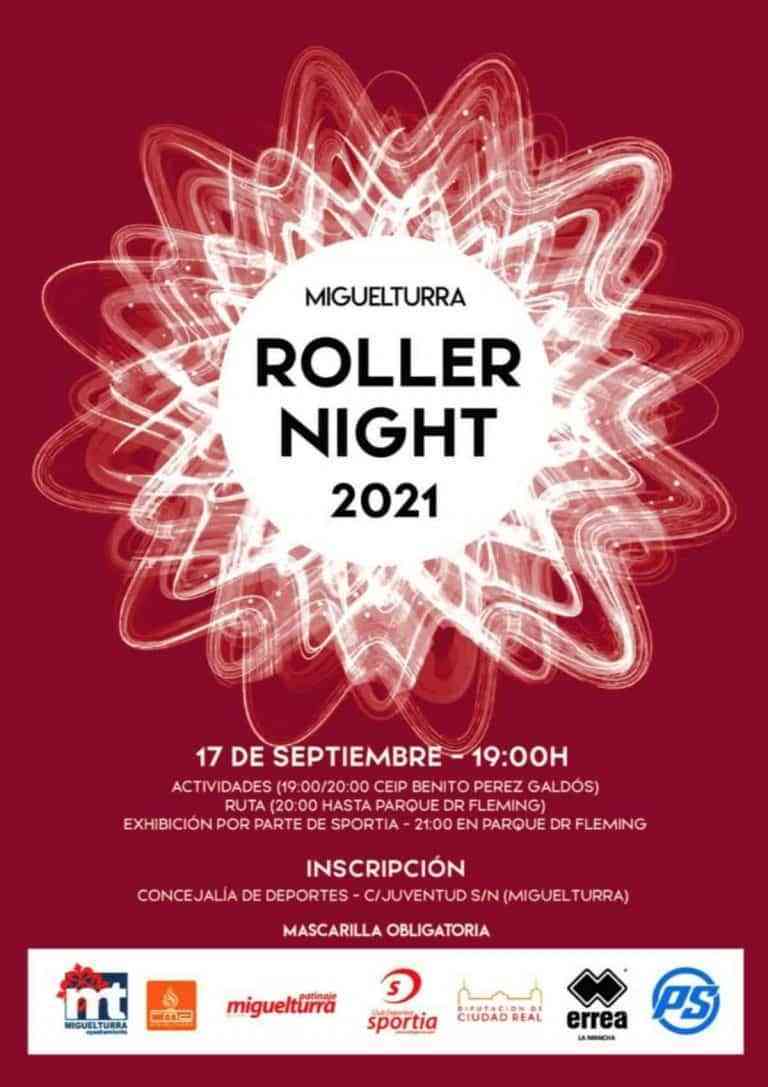 Ruta nocturna sobre patines «Roller night» gratuita el 17 de septiembre a las 19:00 horas en Miguelturra
