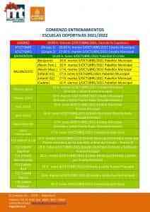 Fechas de inicio de entrenamientos en las Escuelas Deportivas de Miguelturra