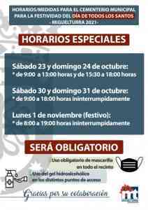 Festividad de Todos los Santos con medidas especiales en el cementerio de Miguelturra