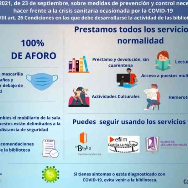 Medidas de prevención en bibliotecas públicas de Miguelturra