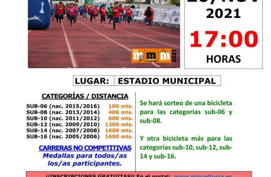 Inscripción gratuita para participar en la «Carrera Mini» del 20 de noviembre en Miguelturra
