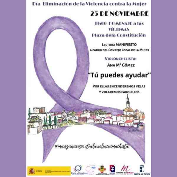 Programación para conmemorar el 25N en la Plaza de la Constitución de Manzanares este jueves