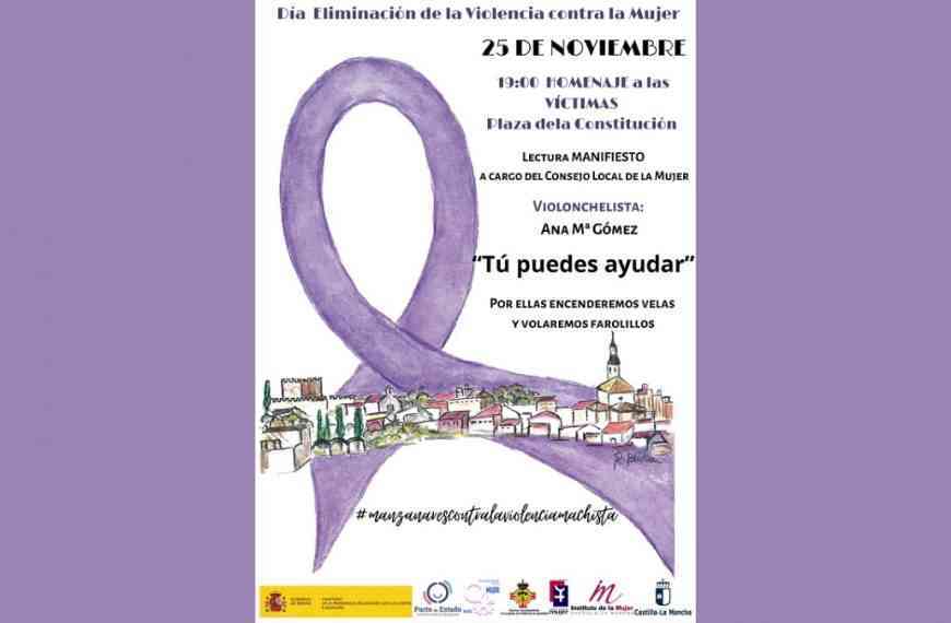 Programación para conmemorar el 25N en la Plaza de la Constitución de Manzanares este jueves