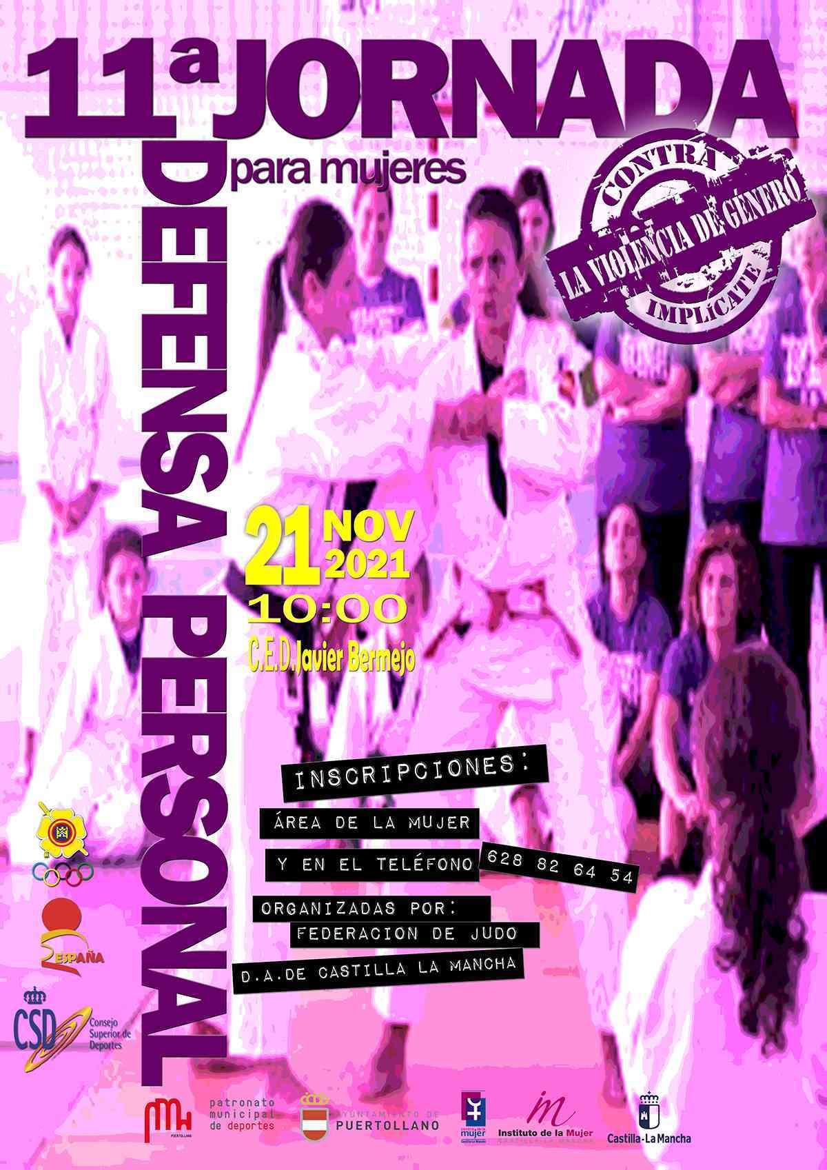 XI Jornada de Defensa Personal para Mujeres el 21 de noviembre en Puertollano dentro de la conmemoración del 25N