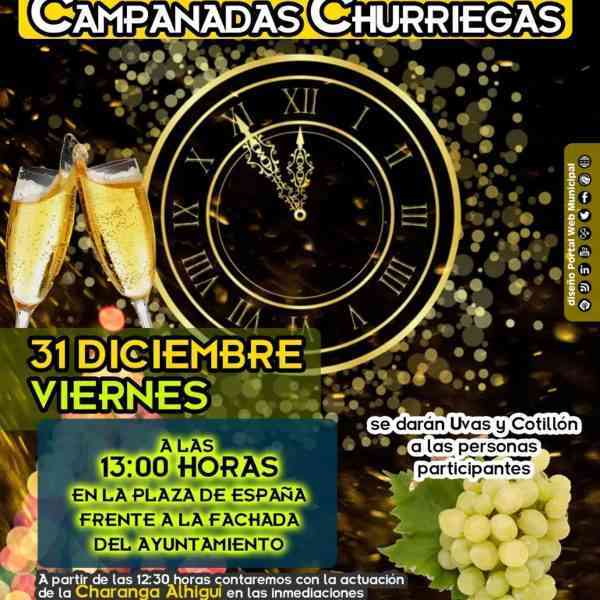“Campanadas Churriegas” el 31 de diciembre a las 13 horas en Miguelturra
