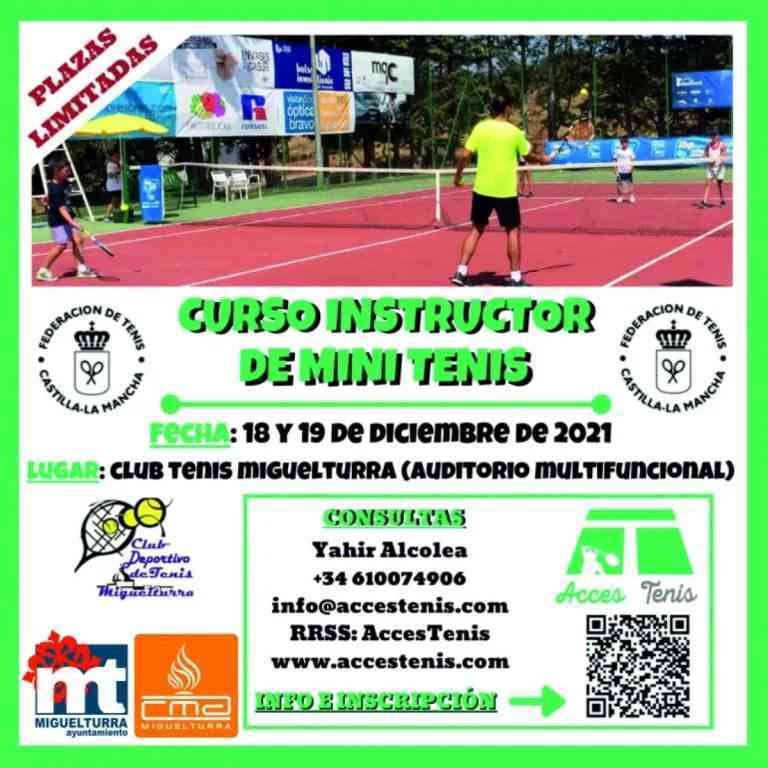 Curso instructor de mini tenis” los días 18 y 19 de diciembre en Miguelturra