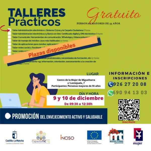Plazo para participar en cursos gratuitos de nuevas tecnologías para mayores de 55 años de Miguelturra hasta el 7 de diciembre