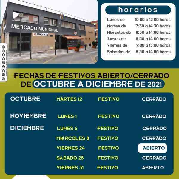 Mercado Municipal de la calle Carnaval de Miguelturra estará abierto el viernes 24 y 31 de diciembre