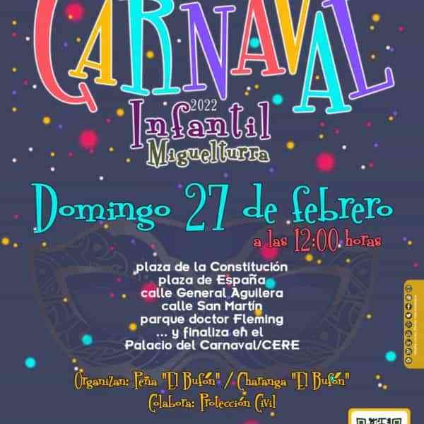 Carnaval Infantil de Miguelturra el domingo 27 de febrero a las 12:00 horas mañana