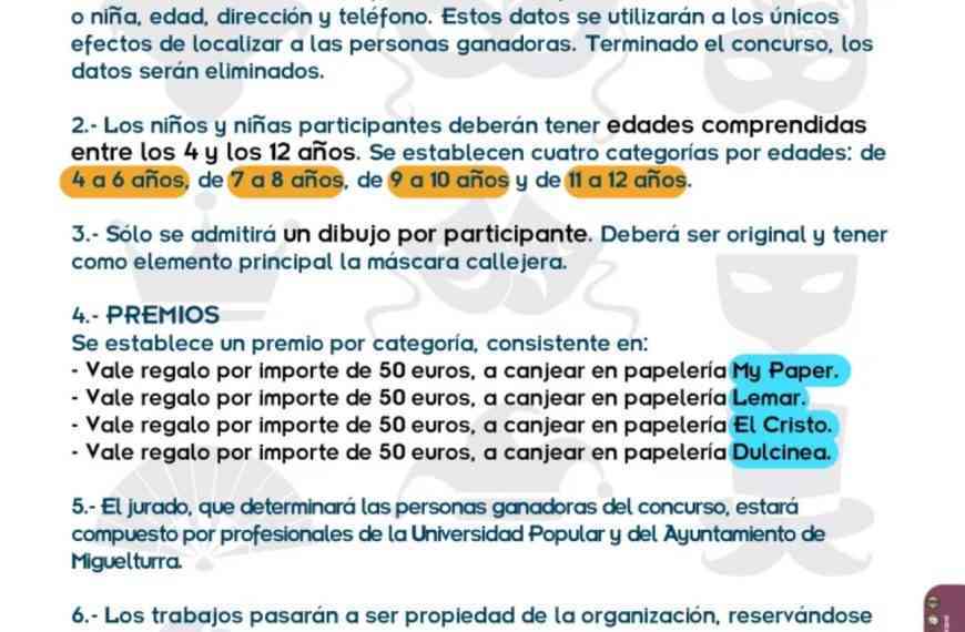 1ª edición del concurso infantil de pintura «¿A qué no me conoces?» convocado por el área de Festejos de Miguelturra