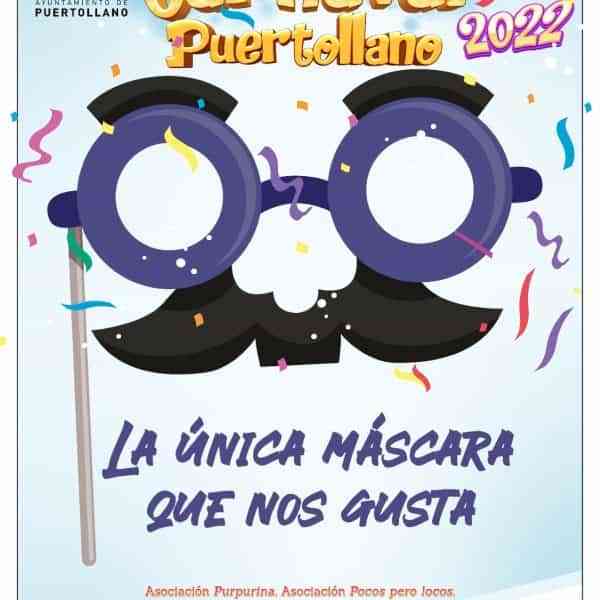 “La única máscara que nos gusta” es el lema del cartel oficial del Carnaval de Puertollano 2022