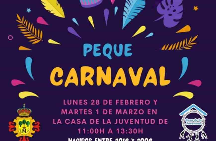 Peque Carnaval de Manzanares el 28 de febrero y 1 de marzo para nacidos entre 2016 y 2006