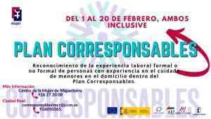 Ya se puede solicitar reconocimiento de experiencia formal y no formal en cuidado de menores “Plan Corresponsables” de Miguelturra