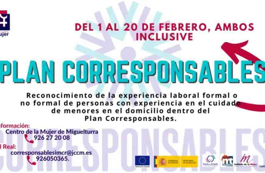 Ya se puede solicitar reconocimiento de experiencia formal y no formal en cuidado de menores “Plan Corresponsables” de Miguelturra