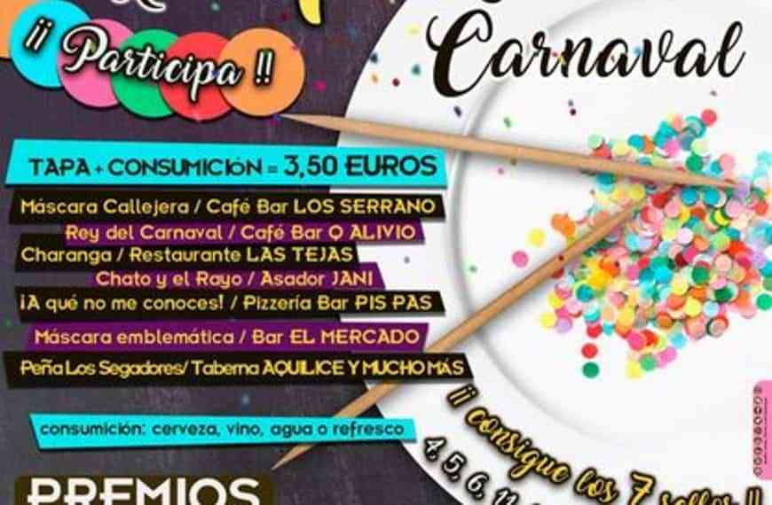 Segunda parte de la Ruta de la Tapa Carnavalera desde el viernes 11 al domingo 13 de febrero en Miguelturra