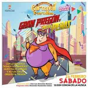 Un simpático superhéroe puertollanero anunciará la llegada del carnaval 2022 este sábado 26 de febrero