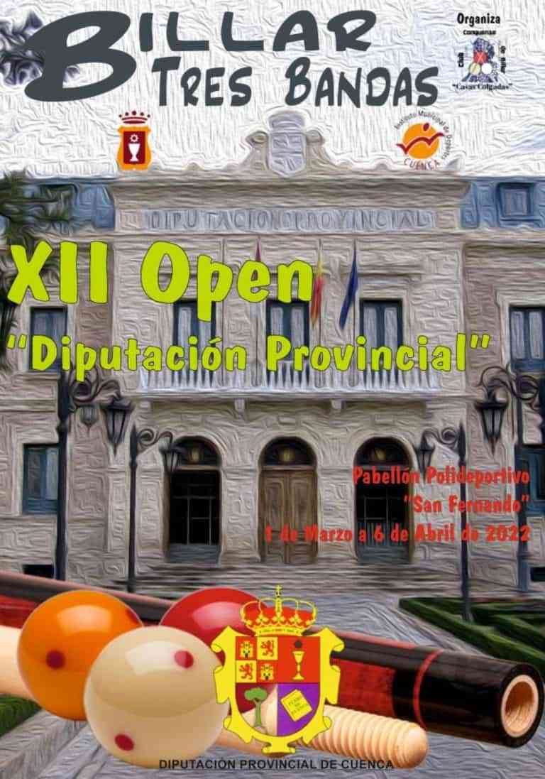 XII Open de Billar a Tres Bandas «Diputación de Cuenca» del 1 de marzo al 6 de abril