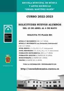 Plazo de admisión de nuevos alumnos de la Escuela Municipal de Música y Artes Escénicas de Cuenca