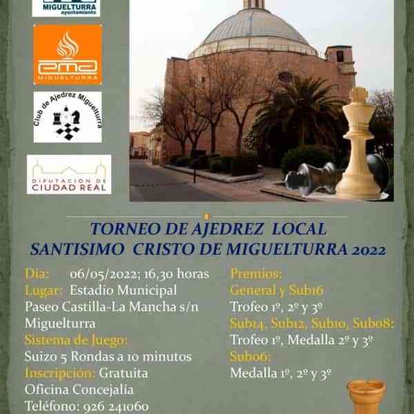 Campeonato local de ajedrez Santísimo Cristo de Miguelturra 2022 el 6 de mayo en el Estadio Municipal