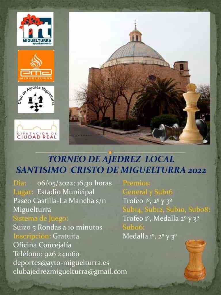 Campeonato local de ajedrez Santísimo Cristo de Miguelturra 2022 el 6 de mayo en el Estadio Municipal