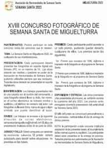 XVIII Concurso Fotográfico de Semana Santa 2022 de Miguelturra