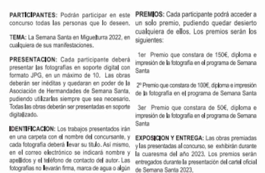 XVIII Concurso Fotográfico de Semana Santa 2022 de Miguelturra