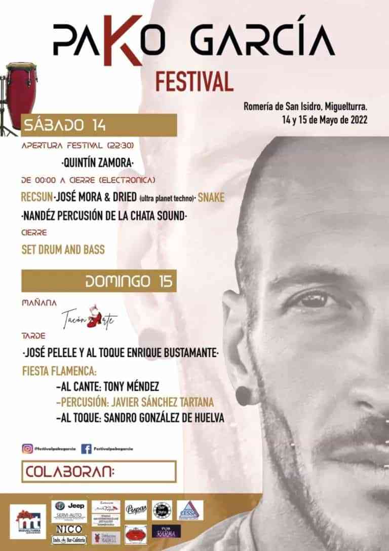 El Festival “Pako García” coincidirá con la celebración de San Isidro los días 14 y 15 de mayo en Miguelturra