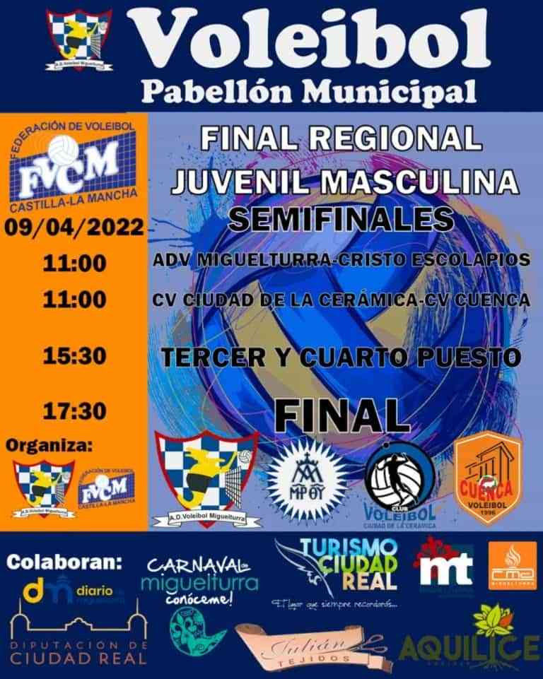 Final Regional Juvenil Masculina de Voleibol este sábado 9 de abril en Miguelturra