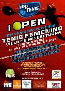 El Primer Open de Tenis Femenino `Villa de Miguelturra´ se celebrará del 22 al 24 de abril