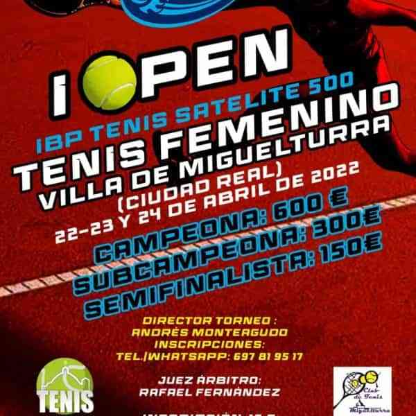 El Primer Open de Tenis Femenino `Villa de Miguelturra´ se celebrará del 22 al 24 de abril