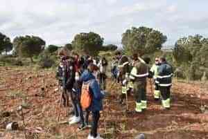 Alumnado de primaria planta 2500 especies autóctonas en la Sierra de San Isidro en Miguelturra