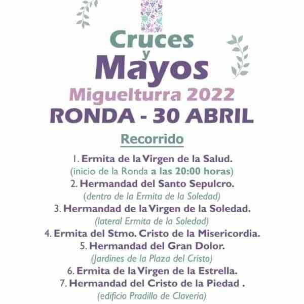 8 cruces formarán parte del recorrido de la ronda de las Cruces de Mayo el 30 de abril en Miguelturra