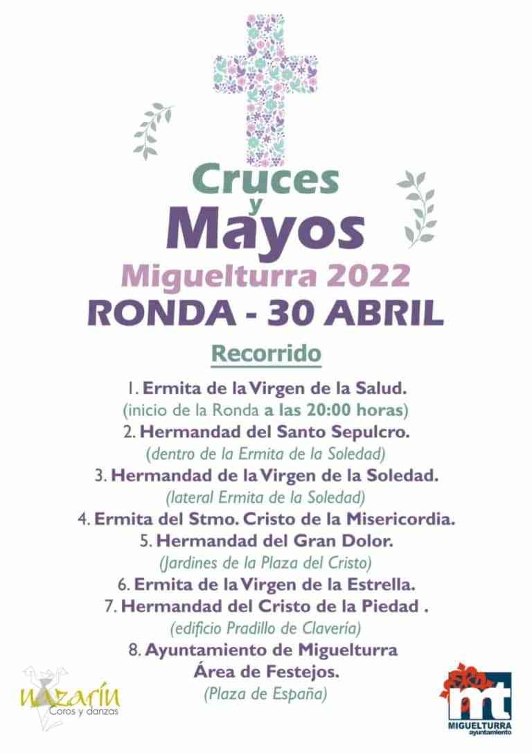 8 cruces formarán parte del recorrido de la ronda de las Cruces de Mayo el 30 de abril en Miguelturra