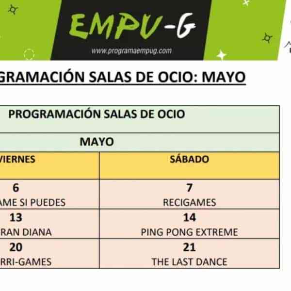 Actividades del programa Empu-G en el Centro Joven de Miguelturra para el mes de mayo 2022