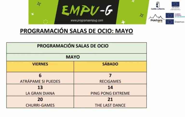 Actividades del programa Empu-G en el Centro Joven de Miguelturra para el mes de mayo 2022