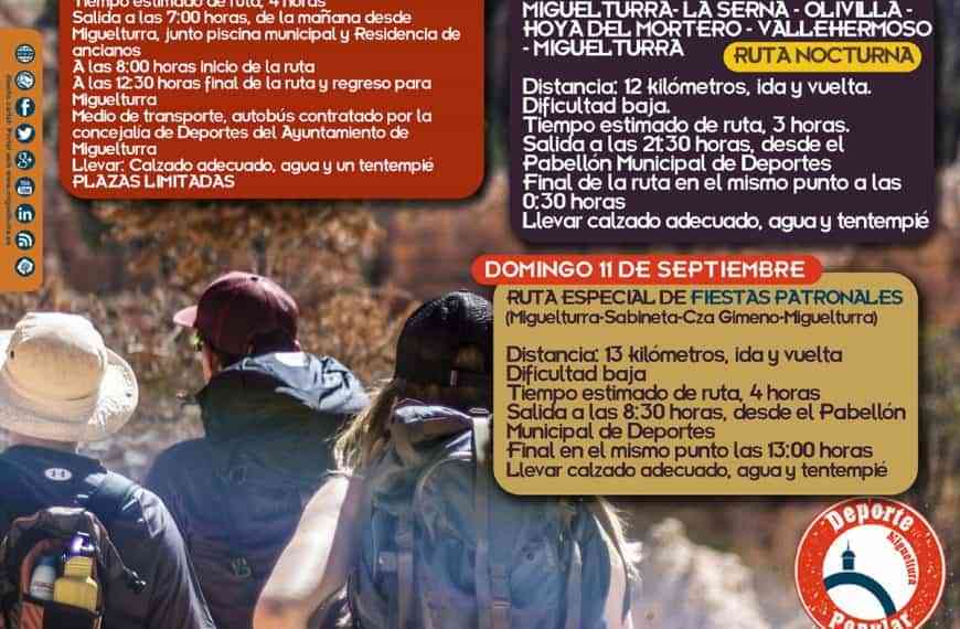 Ya puedes inscribirte para participar en las rutas senderistas gratuitas del programa “Paseando por Miguelturra” de julio, agosto y septiembre 2022