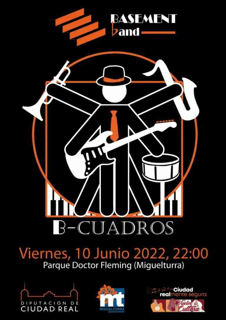 Actuación de Basement Band “B cuadros” de Daimiel el 10 de junio en Miguelturra