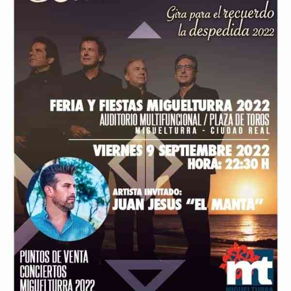 Concierto de “Ecos del Rocío” y el artista invitado “El Manta” en Miguelturra el viernes 9 de septiembre