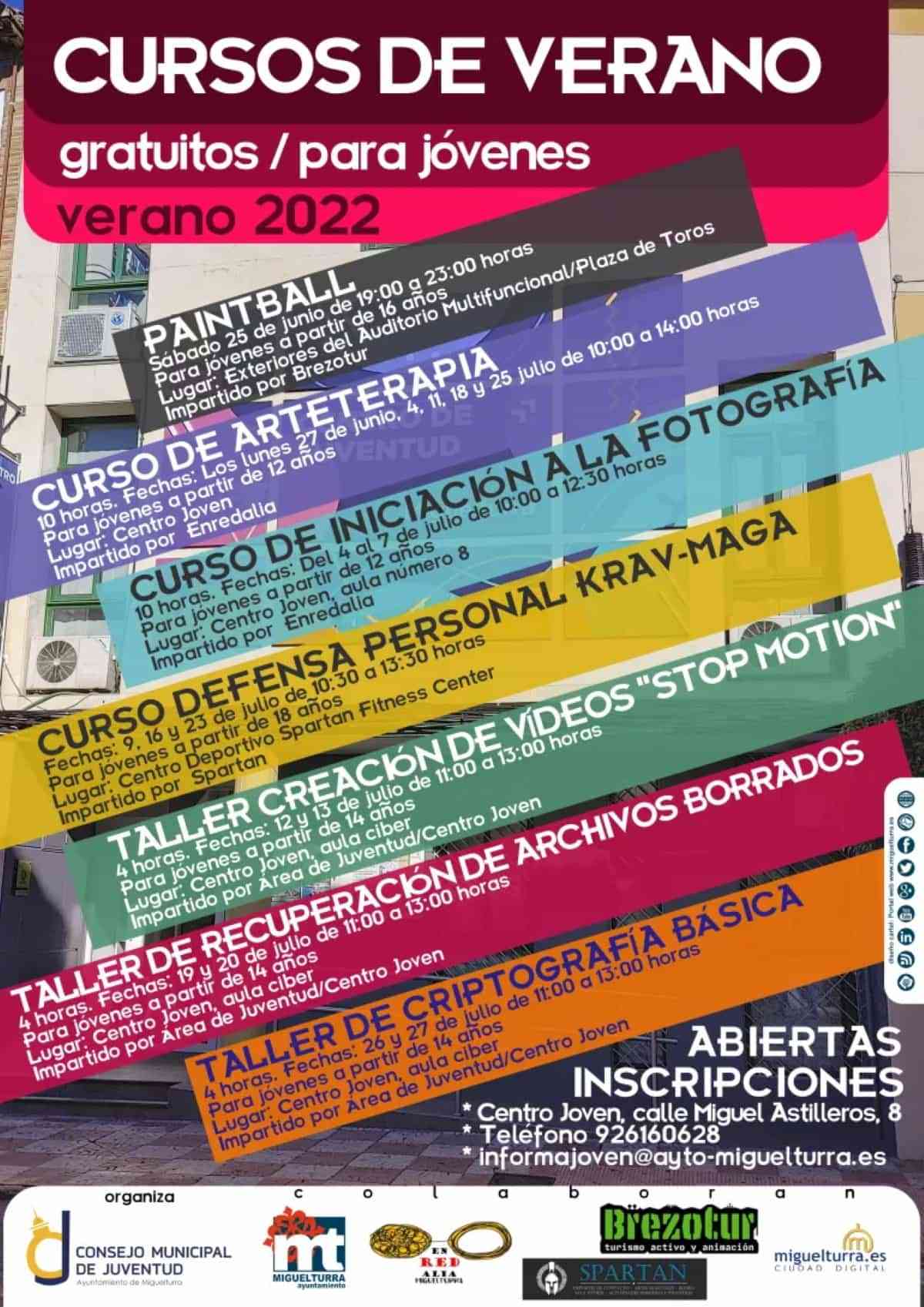 Cursos de verano gratuitos para jóvenes verano 2022 en Miguelturra