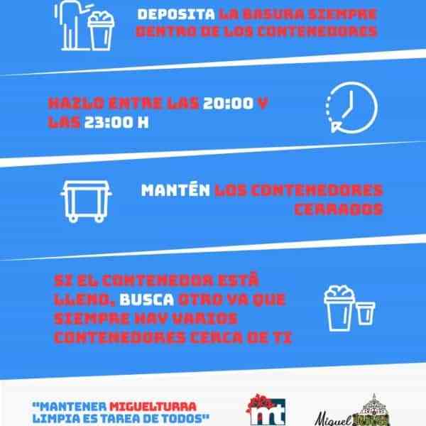 Se realizará  la recogida de basuras en festivos durante el período entre el 1 de julio y el 30 de septiembre en Miguelturra