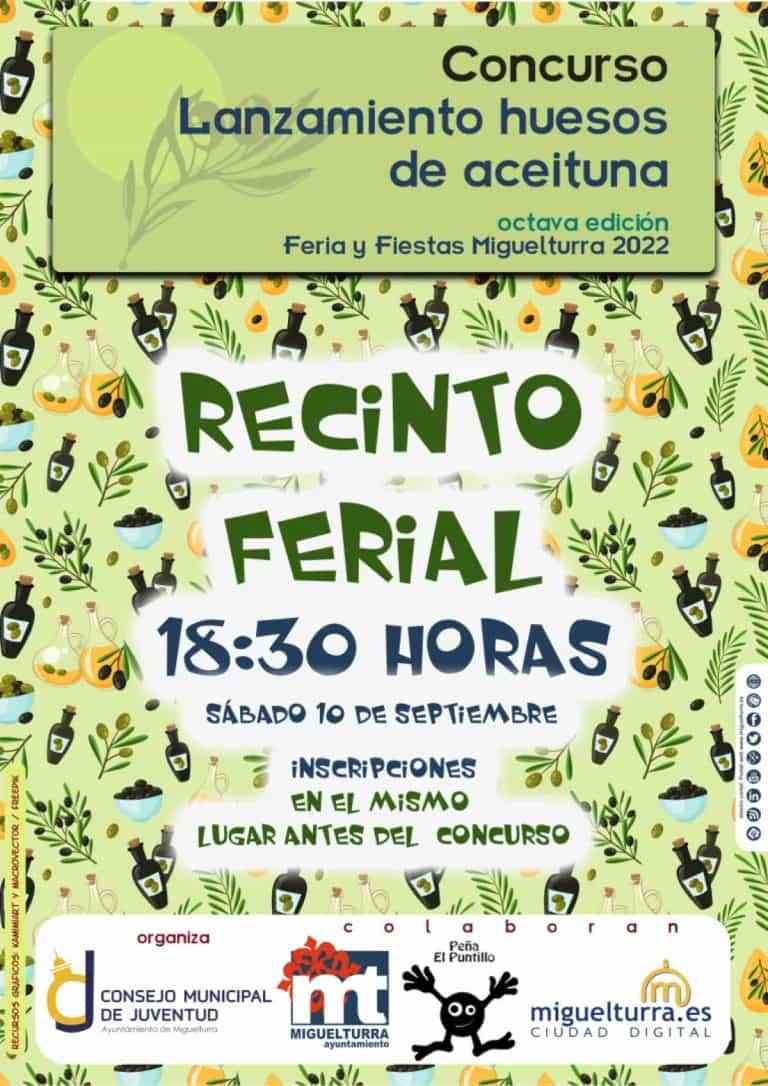 Concurso de Lanzamiento de Huesos de Aceituna el 10 de septiembre en Miguelturra