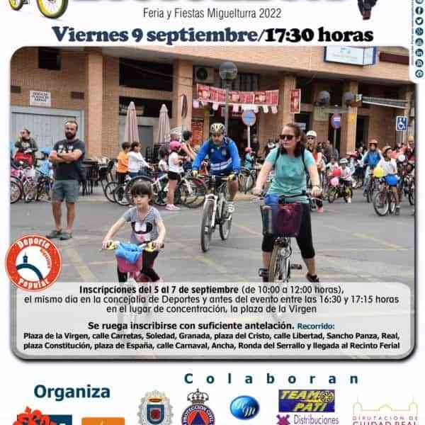 “Día de la Bicicleta” el viernes 9 de septiembre a las 17:30 horas en Miguelturra con inscripciones del 5 al 7 de septiembre